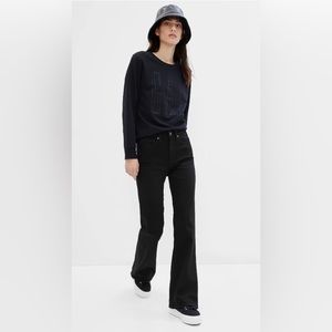 GAP Black Stretch Flare Denim, Ankle Length, Size 8A